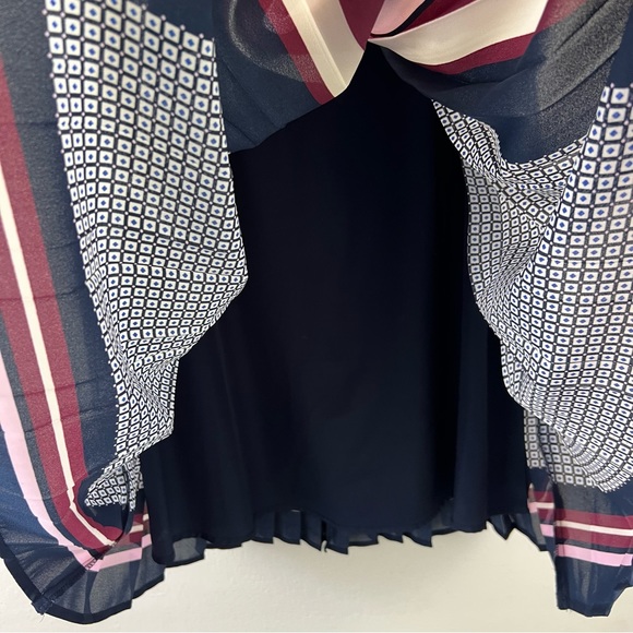 Canvas By Lands End Beautiful Pleated Multi Print Lined Midi Skirt 0 - Picture 3 of 11